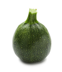 Ripe zucchini on white background