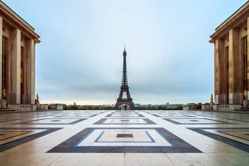 Schöne Aussicht auf den Eiffelturm vom Trocadero-Platz in Paris, Frankreich © dennisvdwater