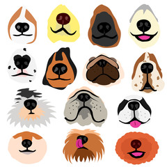 various dogs nose part set