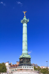 Fototapeta na wymiar The July Column, Colonne de Juillet, on the Place de la Bastille in Paris, France 