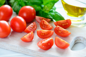 Chopped Tomatoes on a board