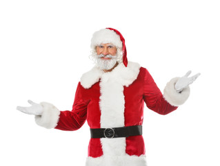 Portrait of Santa Claus on white background