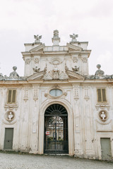 The Borghese gallery in Rome. Historical attraction, cultural heritage. Paintings and sculptures of great artists. General view and interior. Park