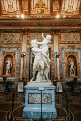 The Borghese gallery in Rome. Historical attraction, cultural heritage. Paintings and sculptures of...
