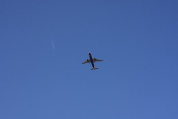 plane crossing a cloud vignette