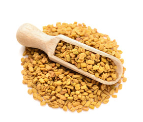 Fenugreek in a scoop for spices