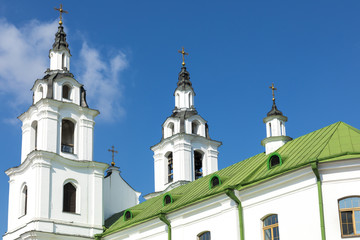 Obraz premium Cathedral of holy spirit in Minsk - Church Of Belarus And Symbol Of Capital. Famous Landmark
