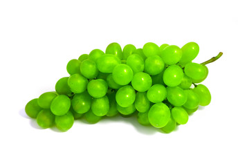 A bunch of the green grape isolated on white background.