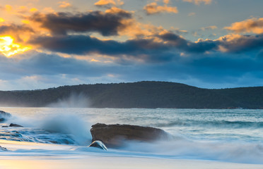 Sunrise Seascape with Clouds