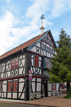 Historisches Rathaus in Roßdorf, Hessen, Deutschland	