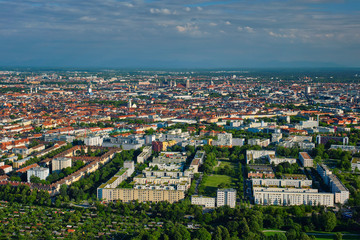 Aerial view of Munich. Munich, Bavaria, Germany