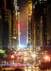 42nd Street in New York with added lens flare