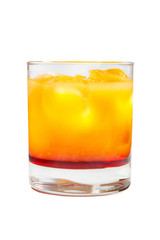 Summer cocktail on isolated white background