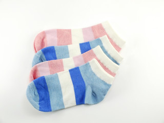 collection of colored socks isolate on white background