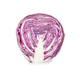 Obraz premium Half of red cabbage on white background