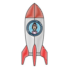 young woman in rocket startup