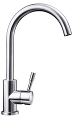 Stainless steel lead-free faucet in white background