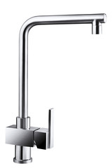 Stainless steel lead-free faucet in white background