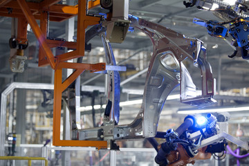 Welding machines for automobile production plants are working with UV high-tech welding technology