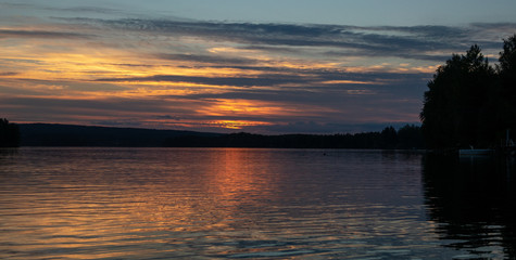 Golden sunset at a lake