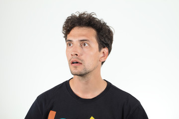 Fototapeta premium Close-up portrait of man looking right