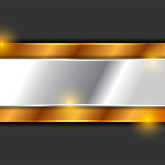 Obraz premium Bronze and silver plates on metallic perforated background