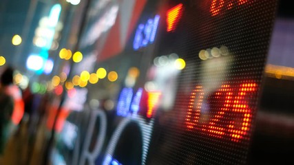 Stock Market Growth On Screen - Powered by Adobe