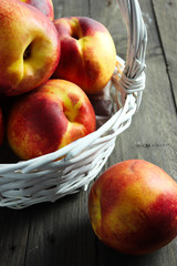 Basket of ripe nectarines