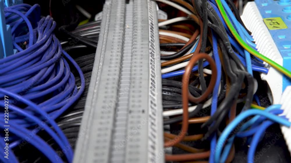 Poster 4k slider shot of wires of an programmable logic controller