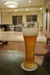 Glass of light beer in bar and restaurant. Drink concept.