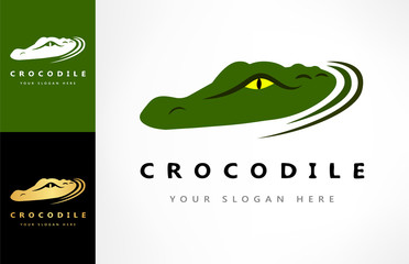 Naklejka premium Wektor logo krokodyla. Ilustracja aligatora.
