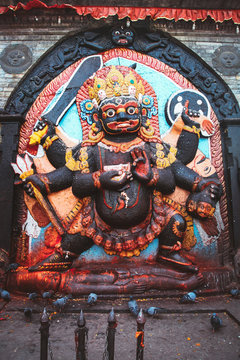 Kaal Bhairav statue in Durbar Square - Nepal