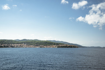 areal view from Korcula island, Croatia