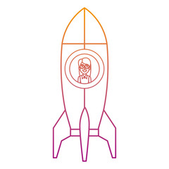 young woman in rocket startup