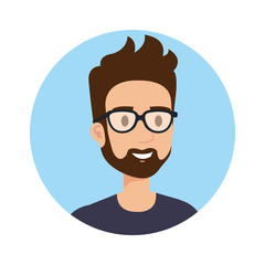 young and casual man with glasses and beard