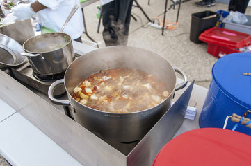 Monkfish stew cooking