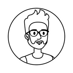 young and casual man with glasses and beard
