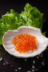 red salmon caviar vertical