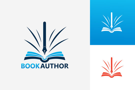 Book Author Logo Template Design Vector, Emblem, Design Concept, Creative Symbol, Icon