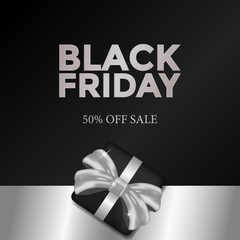 black friday business sale offer template with gift box for marketing and promotion