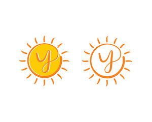 Letter Y and Sun Logo Icon 001