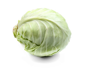 Fresh cabbage on white background