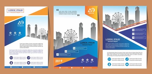 cover template a4 size. Business brochure design. Annual report cover. Vector illustration.