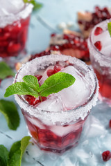 Fresh summer cocktail in glass on table