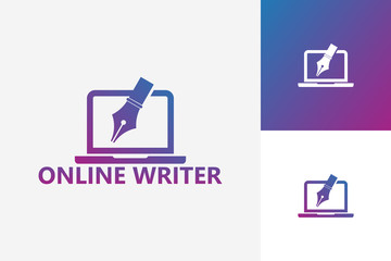 Online Writer Logo Template Design Vector, Emblem, Design Concept, Creative Symbol, Icon