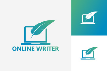 Online Writer Logo Template Design Vector, Emblem, Design Concept, Creative Symbol, Icon