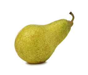 Ripe pear on white background
