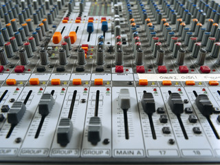 Fototapeta premium Recording studio mixing board