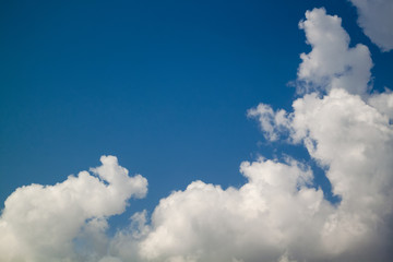 beautiful white clouds on blue sky background