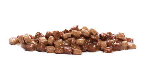 Cat food isolated on white background